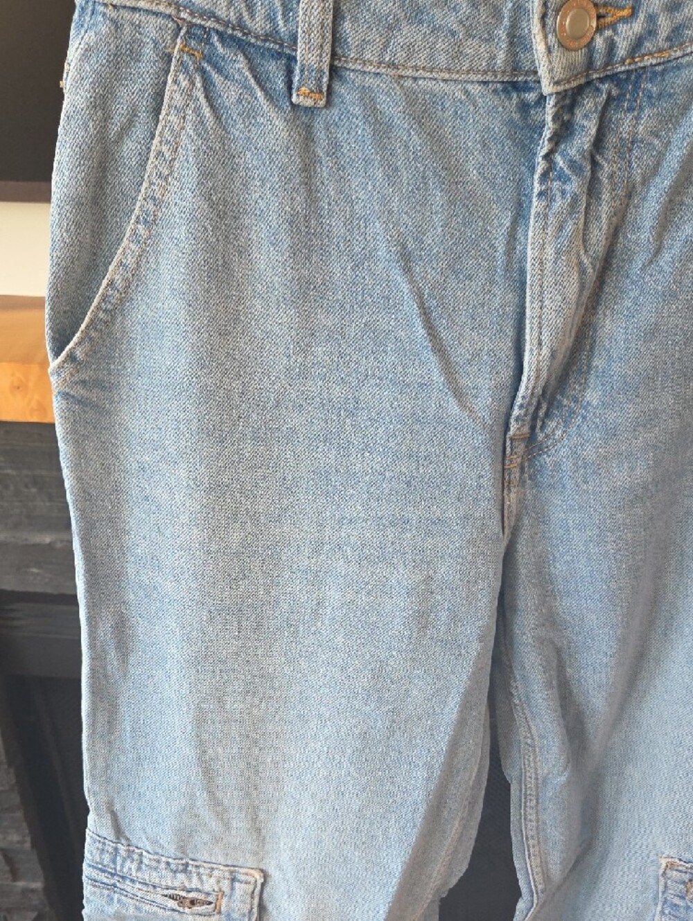 "ONLY" Light Blue Cargo Jeans - Picture 2 of 8